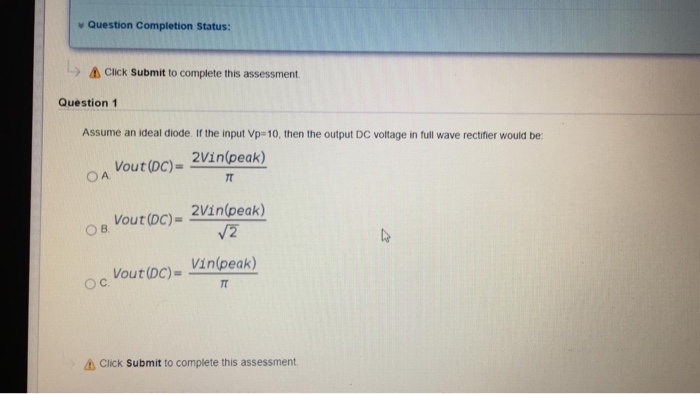 Solved Question Completion Status: Click Submit to complete | Chegg.com