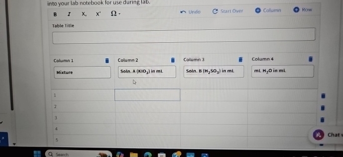 Lab Math Worksheet Chegg Solved into your lab notebook for use during lab.Table | Chegg.com