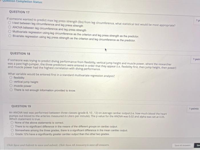 Solved Question Completion Status: 1 points QUESTIONS A | Chegg.com