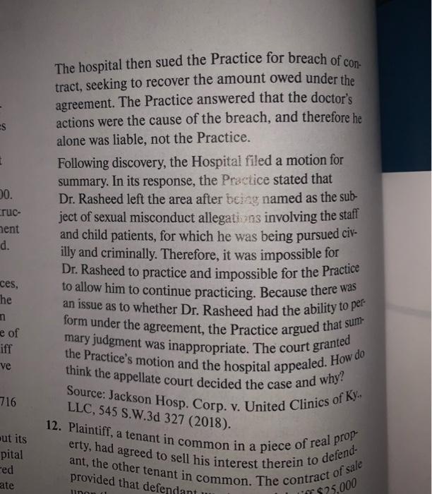 11 Defendant Practice approached the Hospital about Chegg com