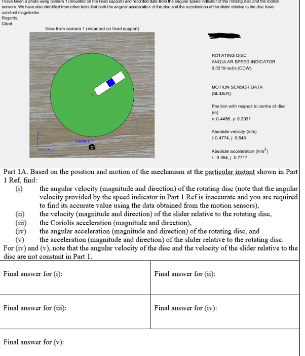 Solved Part 1A. ﻿Based on the position and motion of the | Chegg.com