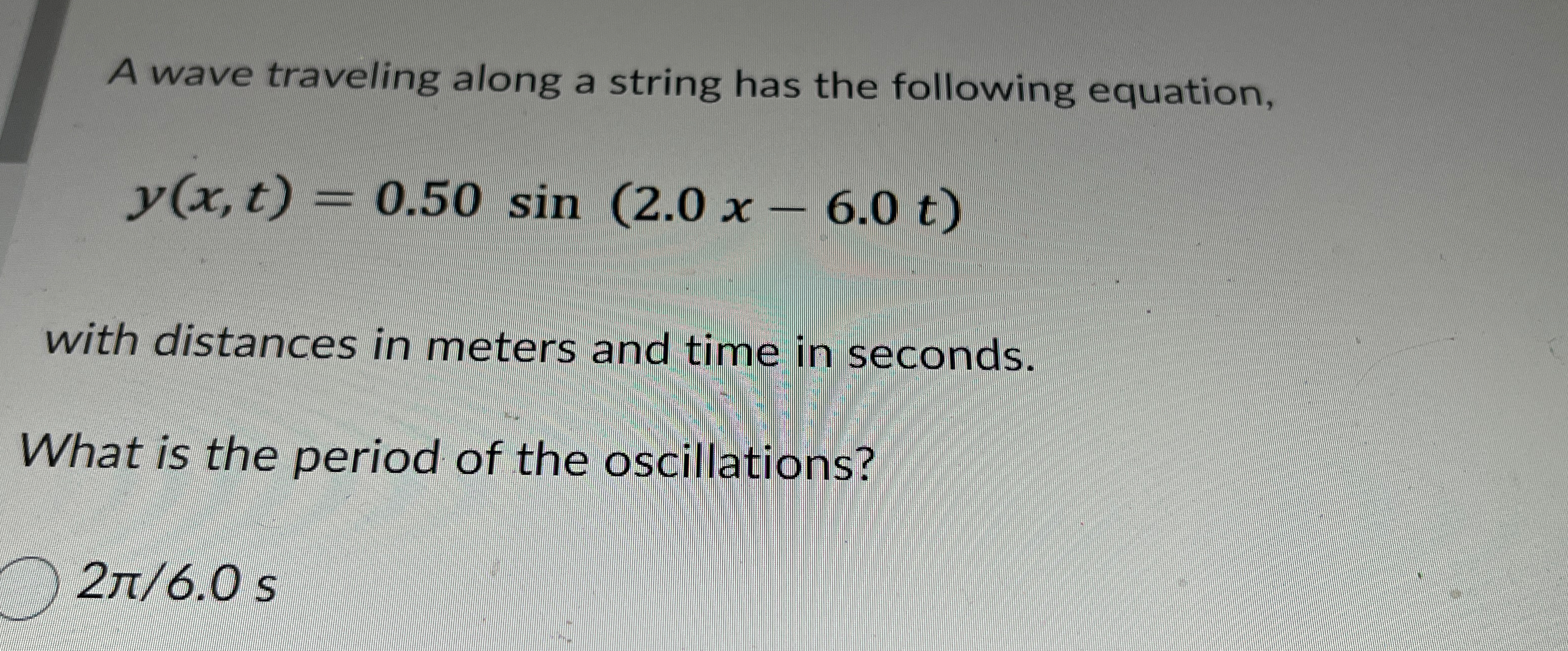 Solved A wave traveling along a string has the following | Chegg.com