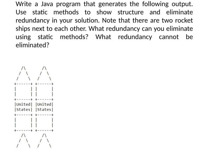 Solved Write a Java program that generates the following | Chegg.com