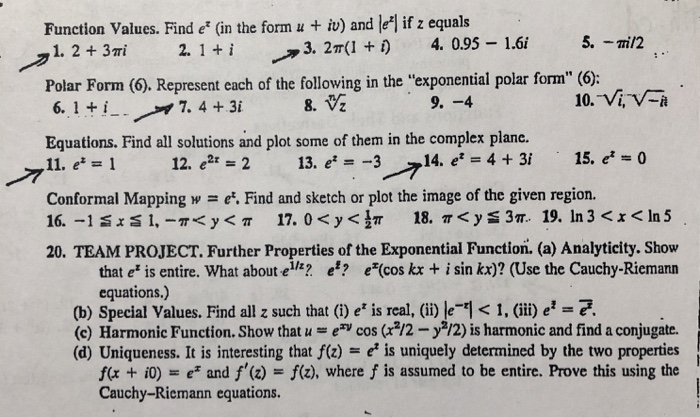 Solved Function Values Find E In The Form U Iu And Chegg Com