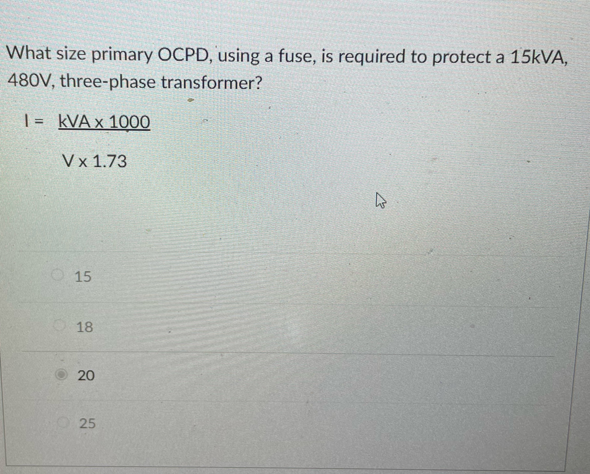 Solved What size primary OCPD, using a fuse, is required to | Chegg.com