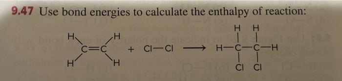 calculate enthalpy of reaction using bond energies