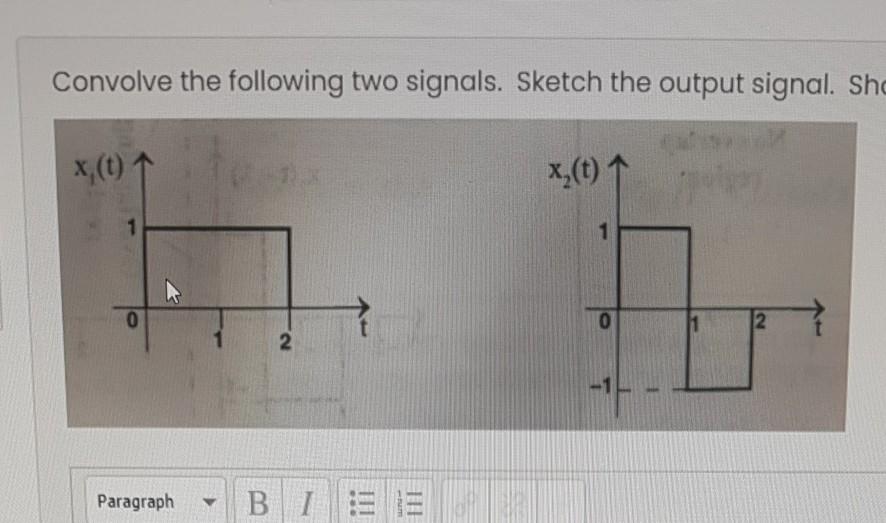 Solved Convolve The Following Two Signals. Sketch The Output | Chegg.com