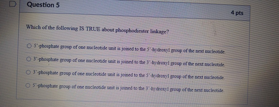 Solved Question 5 4 pts Which of the following IS TRUE about | Chegg.com