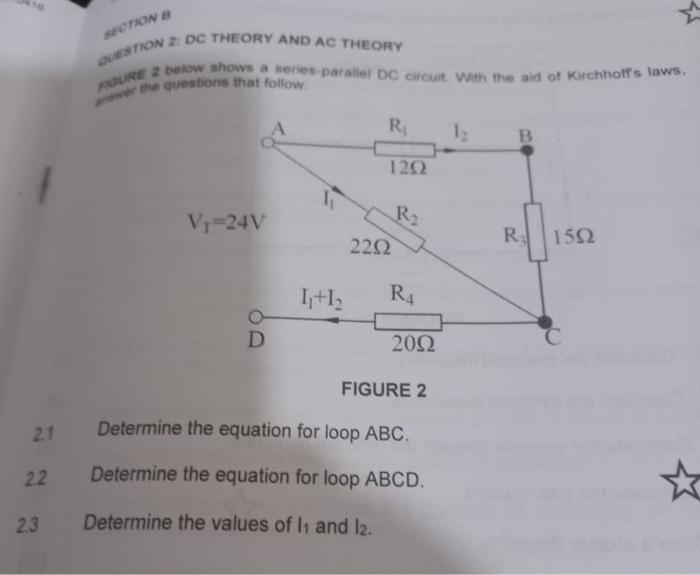Solved FIGURE 2 21 Determine the equation for loop ABC. 22 | Chegg.com