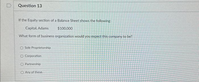 the equity section of the balance sheet has one capital account