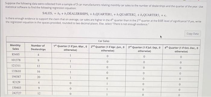 Solved Suppose the following data were collected from a | Chegg.com