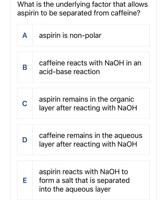 Solved What is the underlying factor that allows aspirin to