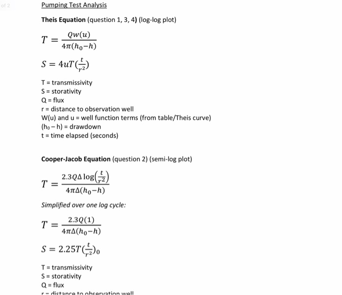 This Questin Is About Hydrogheology Can Some One Chegg Com