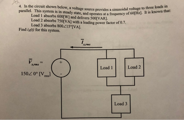 Solved 4. In the circuit shown below, a voltage source | Chegg.com
