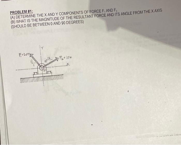 Solved PROBLEM \#1: (A) DETERMINE THE X AND Y COMPONENTS OF | Chegg.com