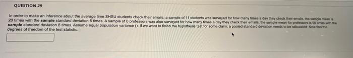 Solved QUESTION 28 the pooled standard deviation S,QUESTION | Chegg.com