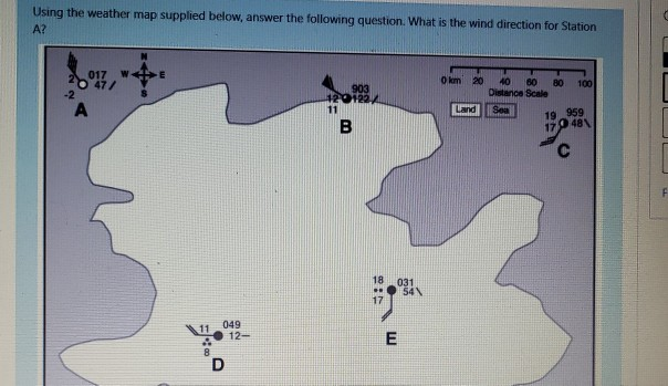 Solved Using the map supplied below, answer the following | Chegg.com