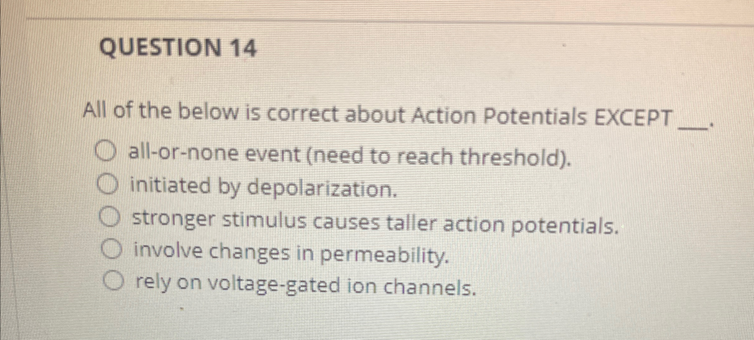 Solved QUESTION 14All of the below is correct about Action | Chegg.com