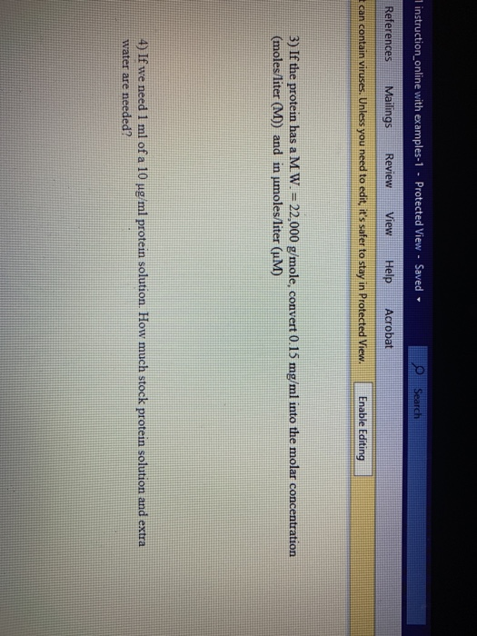 Solved 5) If we need 100 ul of a 0.1 ug/ul solution. How | Chegg.com