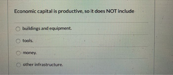 Solved Economic Capital Is Productive, So It Does NOT | Chegg.com