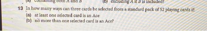 Solved 13 In how many ways can three cards be selected from | Chegg.com