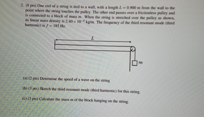 Solved one end of a string is tied to a wall, with a length | Chegg.com