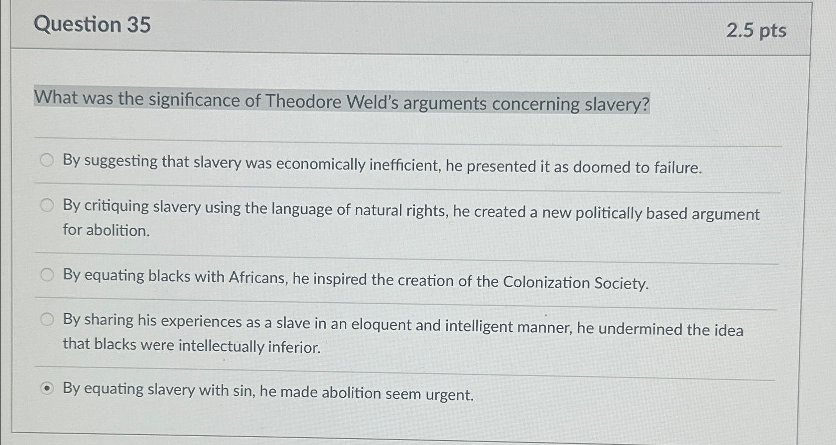 Solved Question 352.5ptsWhat was the significance of