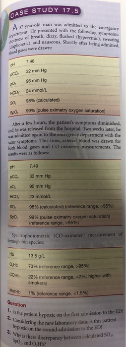 Solved CASE STUDY 17.5 man was admitted to the emergence A | Chegg.com