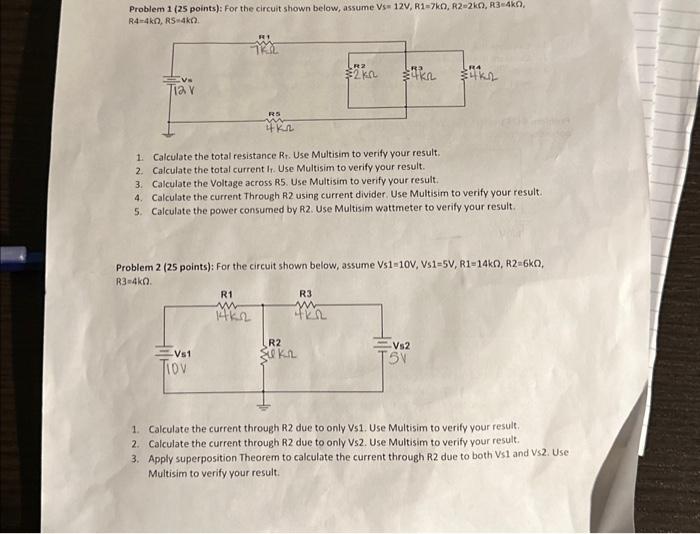 Solved Problem 1 (25 points): For the circuit shown below, | Chegg.com