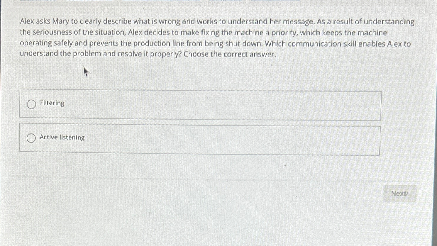 Solved Alex asks Mary to clearly describe what is wrong and | Chegg.com