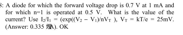 Solved B: A diode for which the forward voltage drop is 0.7 | Chegg.com