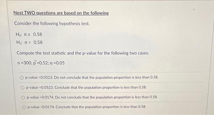 Solved Next TWO questions are based on the following | Chegg.com