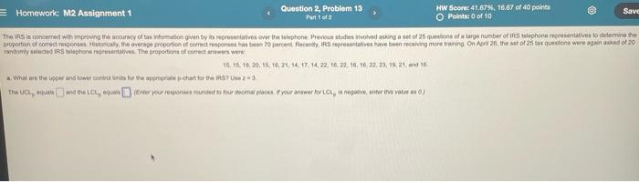 Solved Save Homework: M2 Assignment 1 Question 2, Problem 13 | Chegg.com