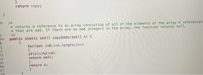 Solved return copy; * returns a reference to an array | Chegg.com