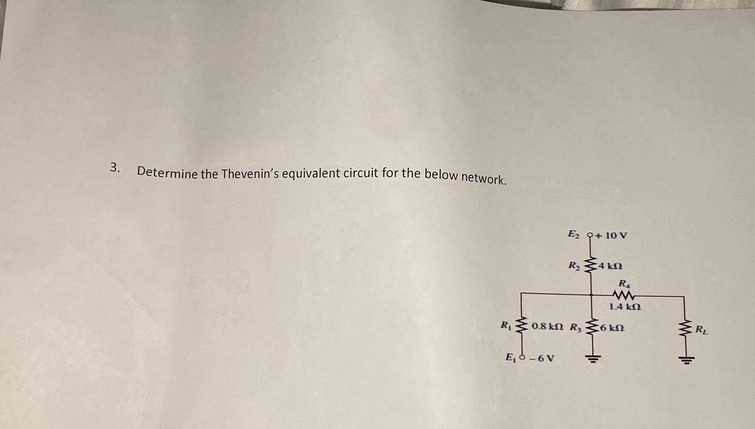 Solved Determine the Thevenin's equivalent circuit for the | Chegg.com