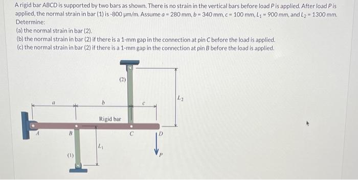 [Solved]: Please Answer, Thanks. A Rigid Bar ABCD Is S