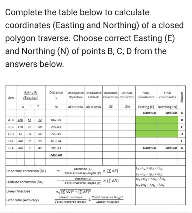 Solved Complete the table below to calculate coordinates | Chegg.com