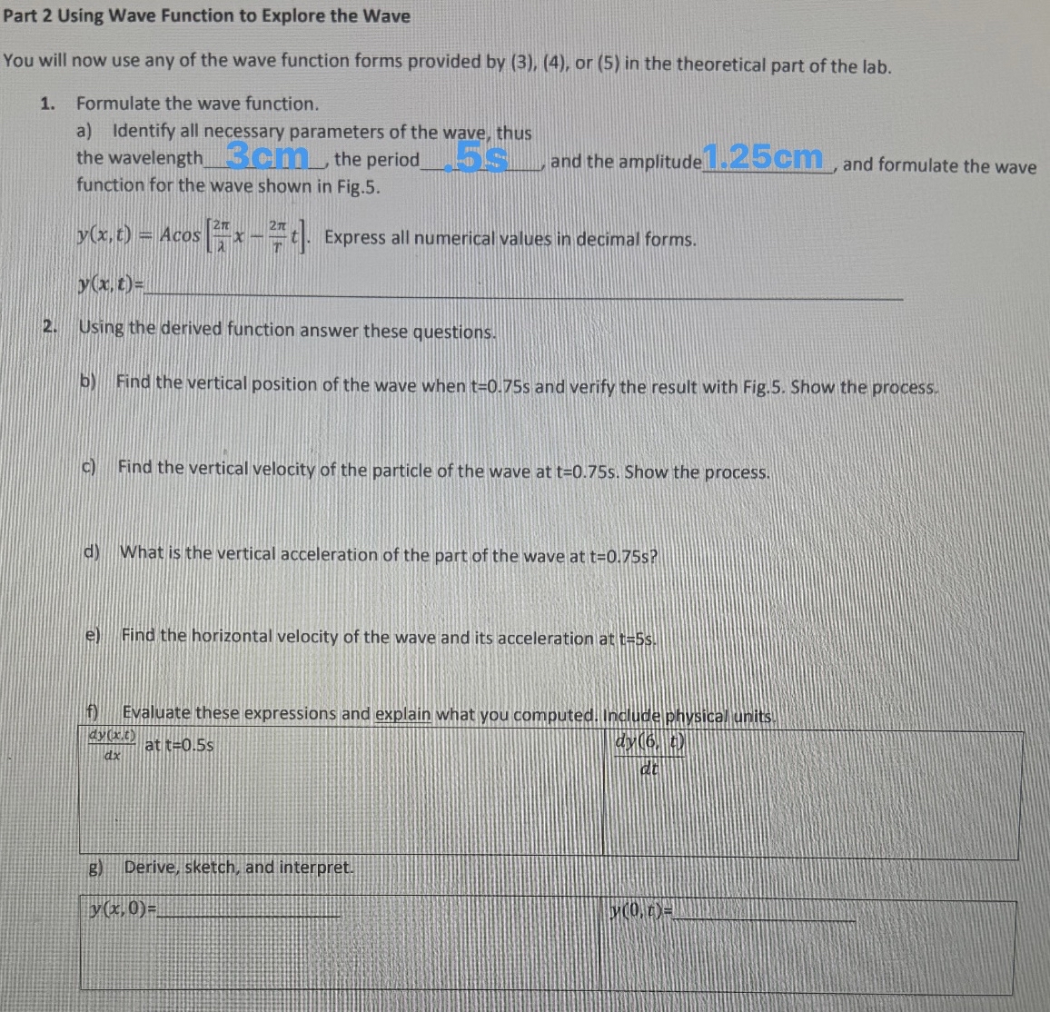 Part 2 ﻿Using Wave Function to Explore the WaveYou | Chegg.com