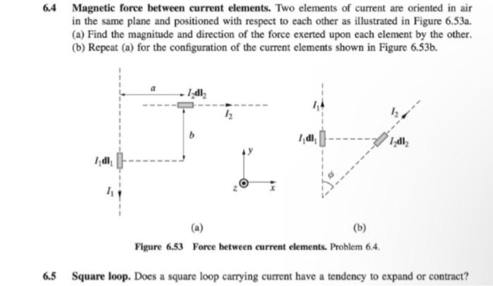 Solved 6.4 Magnetic force between current elements. Two | Chegg.com