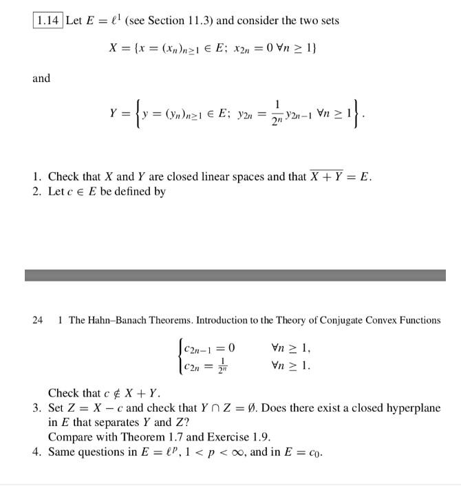 1 14 Let E F See Section 11 3 And Consider The Chegg Com