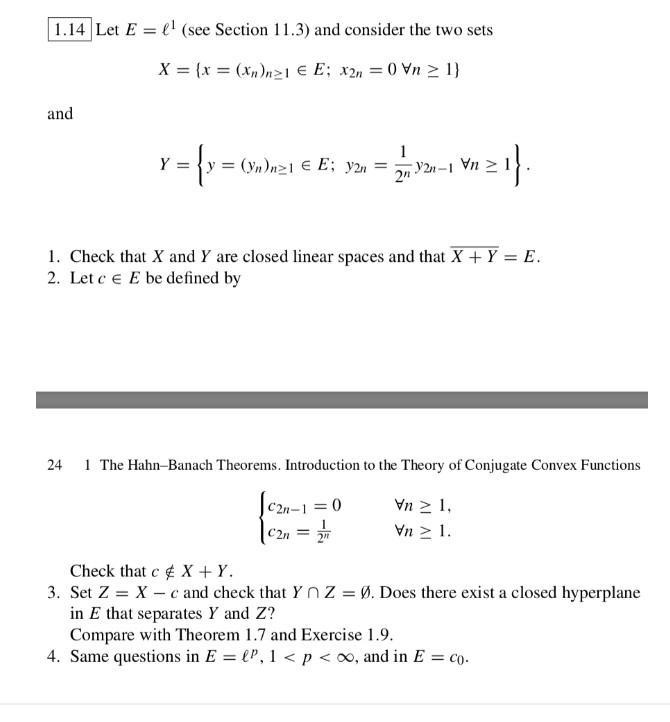 1 14 Let E F See Section 11 3 And Consider The Chegg Com