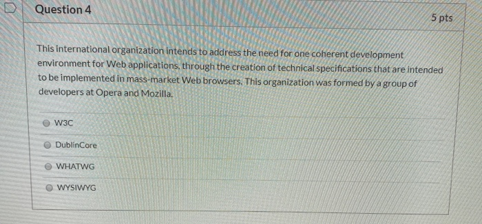 Solved Question 1 5 pts This process is improved with the | Chegg.com