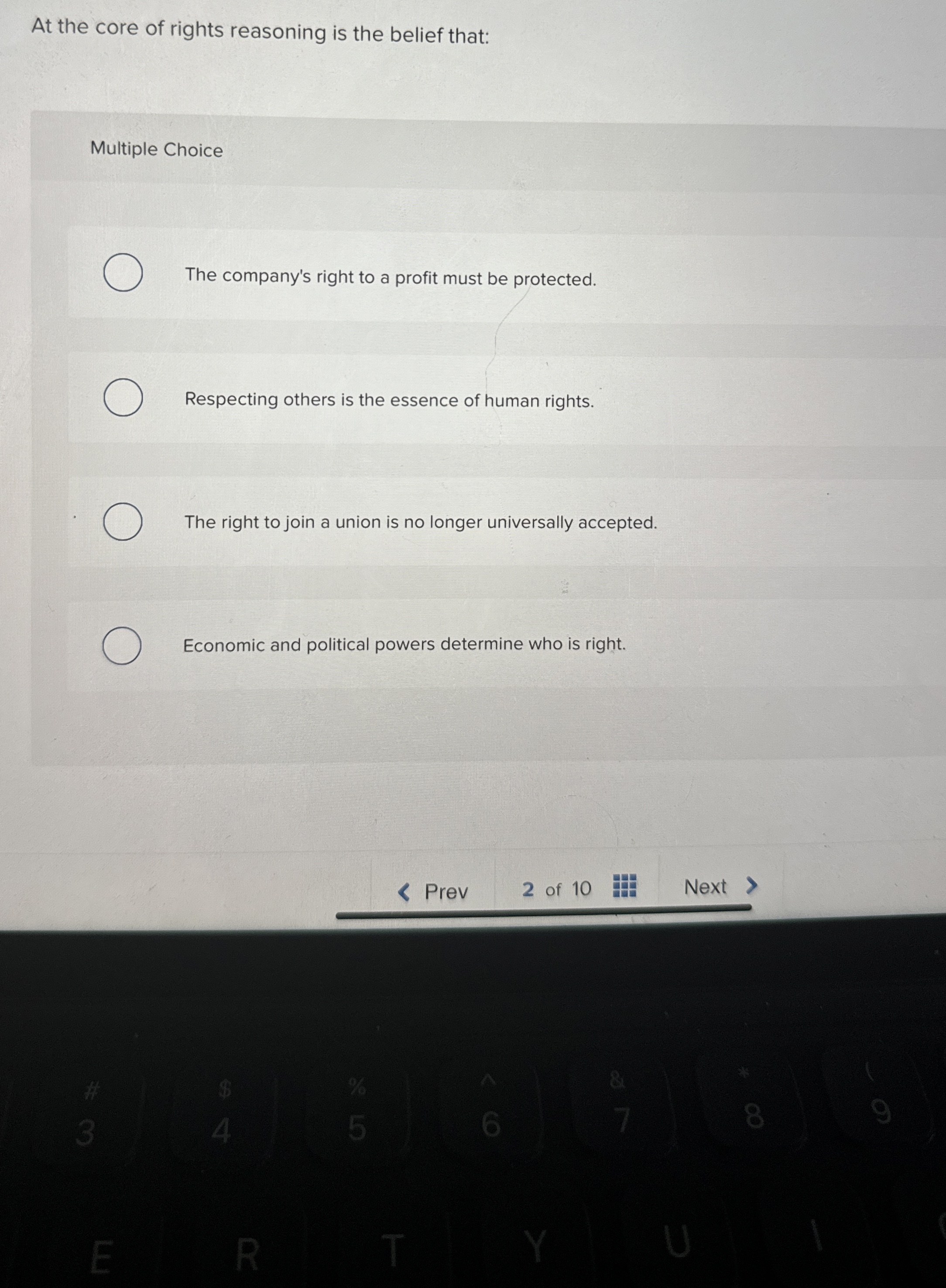 Solved At the core of rights reasoning is the belief | Chegg.com