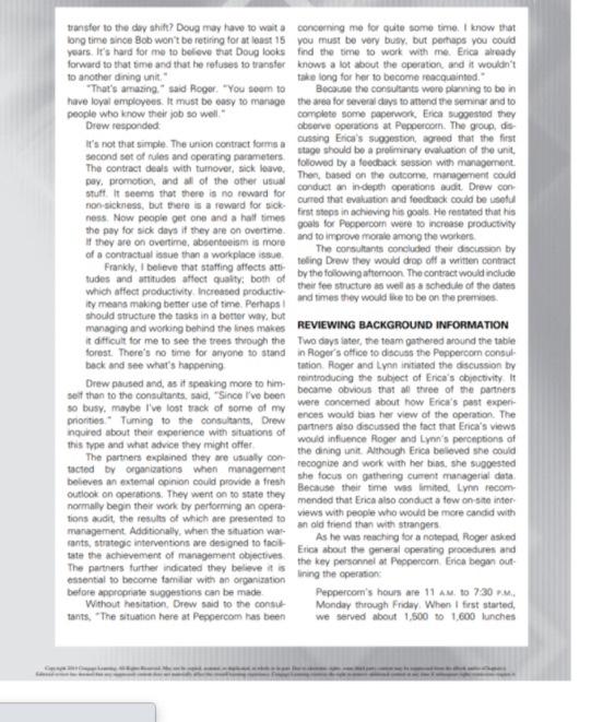 Read the Peppercorn Dining Case on pages 228256 in