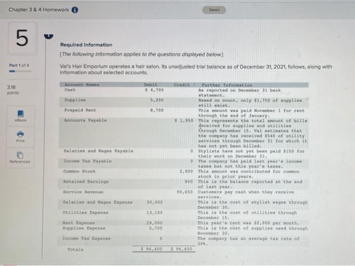 Solved Chapter 3 & 4 Homework Saved 07 Part 1 of 4 3.18 | Chegg.com