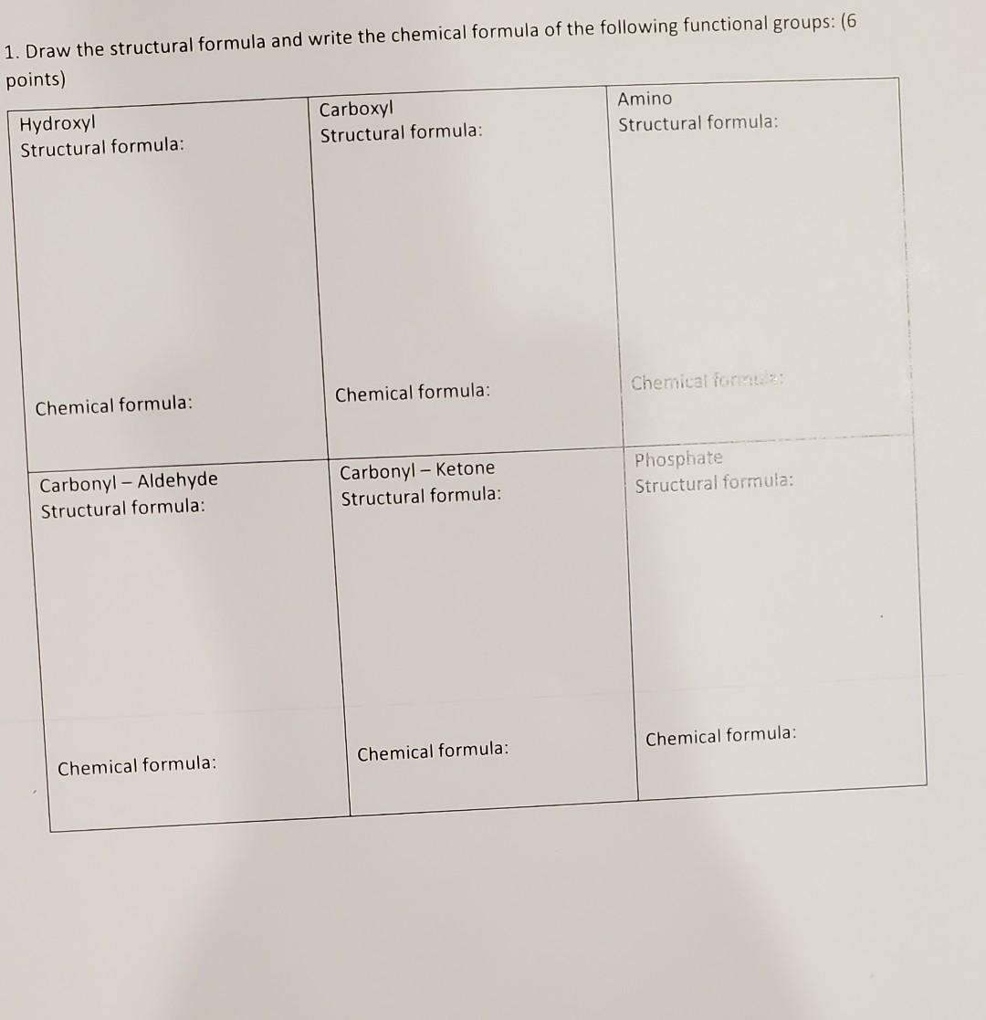 Solved 1 Draw the structural formula and write the chemical Chegg com