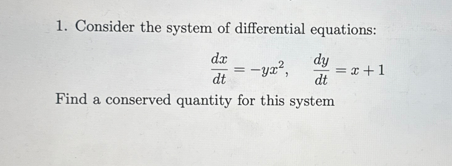 Solved Consider The System Of Differential 6711