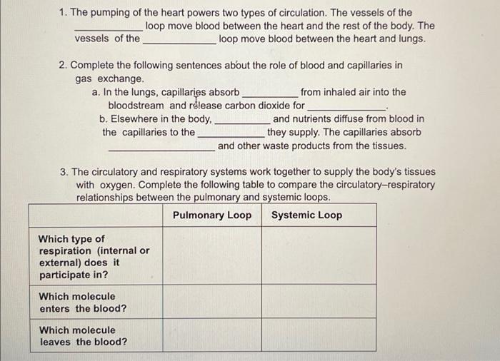 Solved 1. The pumping of the heart powers two types of | Chegg.com