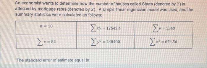 Solved An economist wants to determine how the number of | Chegg.com