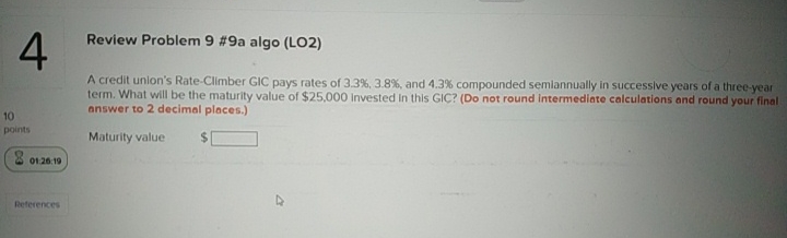 Solved 4Review Problem 9 ﻿#9a algo (LO2)A credit unlon's | Chegg.com